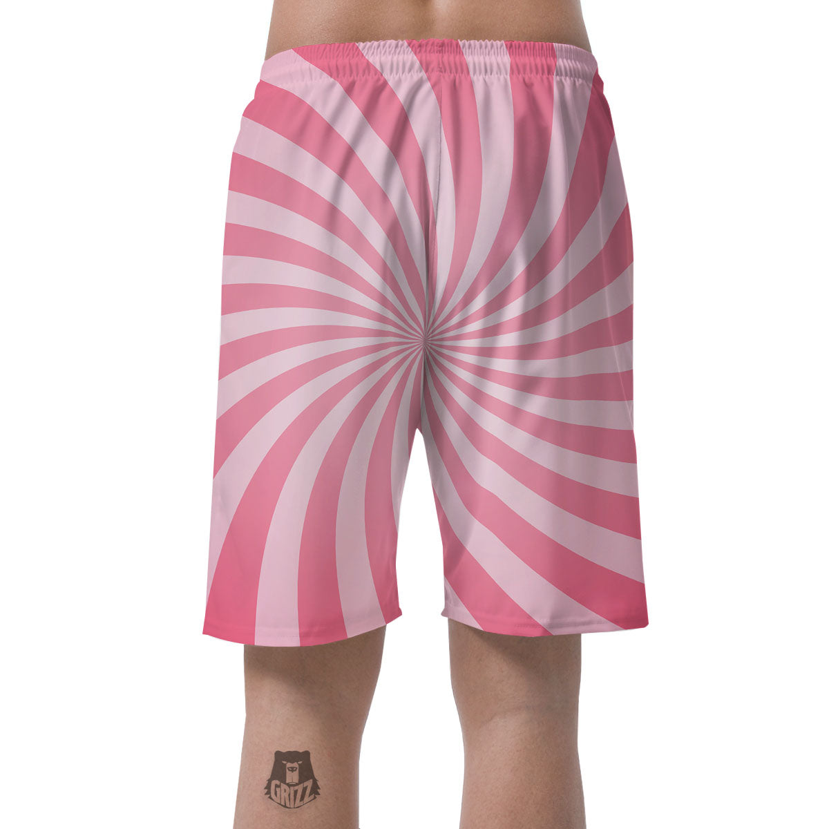 Whirlpool Spiral Pink Print Men's Shorts-grizzshop