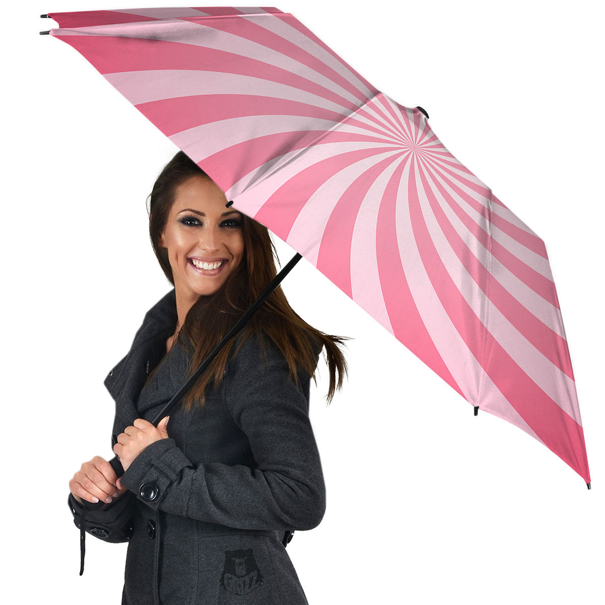Whirlpool Spiral Pink Print Umbrella-grizzshop