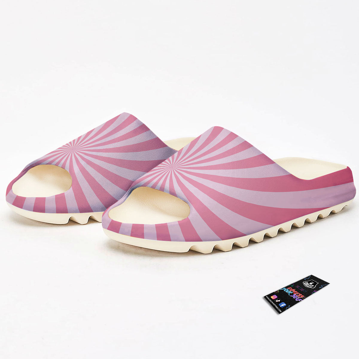 Whirlpool Spiral Pink Print Sandals-grizzshop
