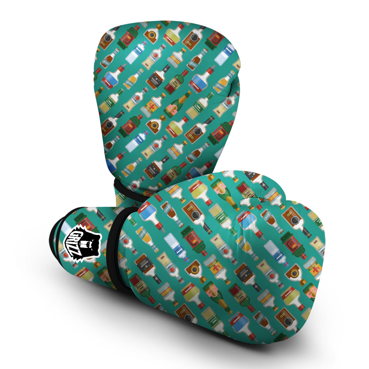 Whisky Colorful Print Pattern Boxing Gloves-grizzshop