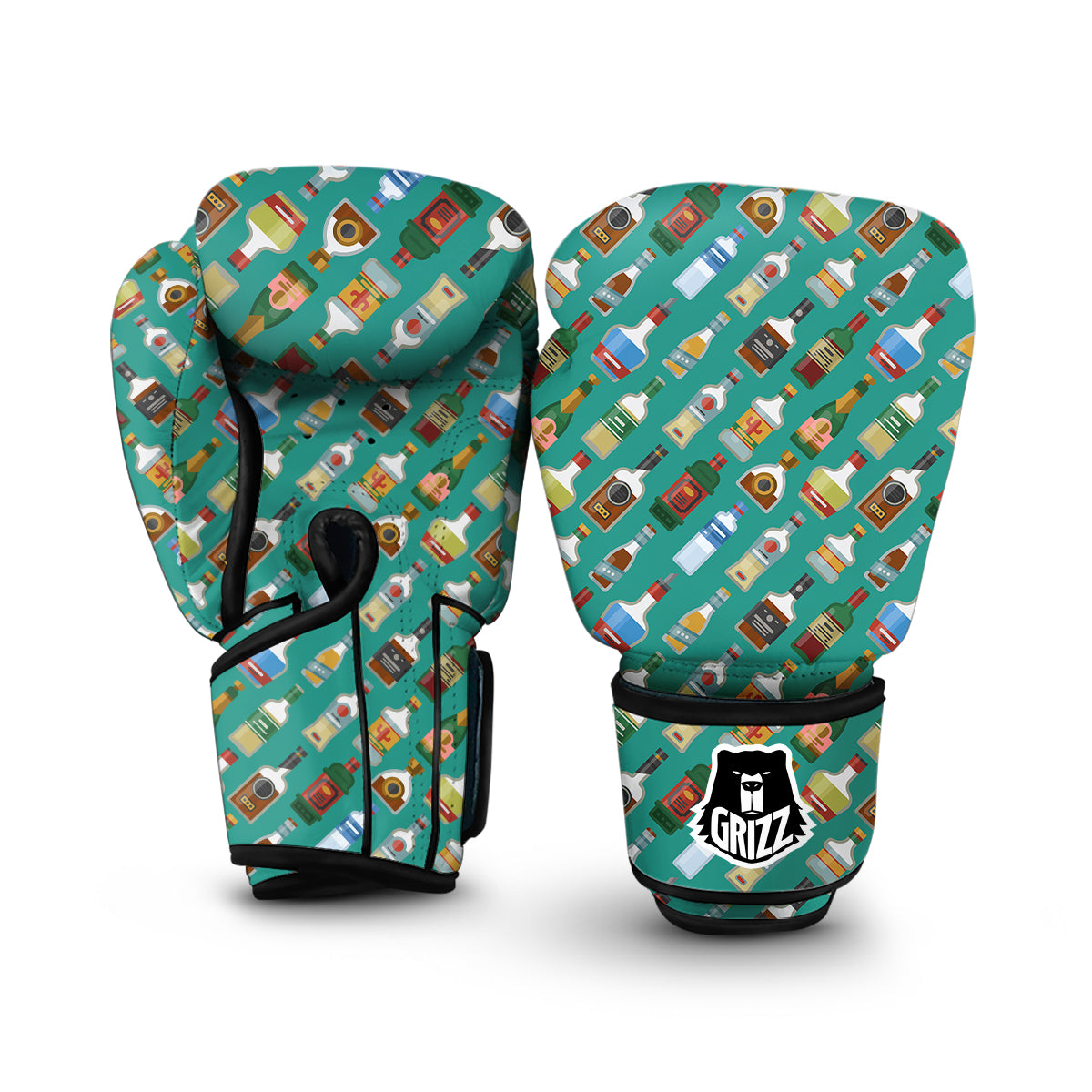 Whisky Colorful Print Pattern Boxing Gloves-grizzshop