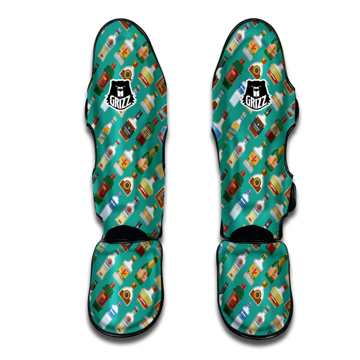 Whisky Colorful Print Pattern Muay Thai Shin Guards-grizzshop