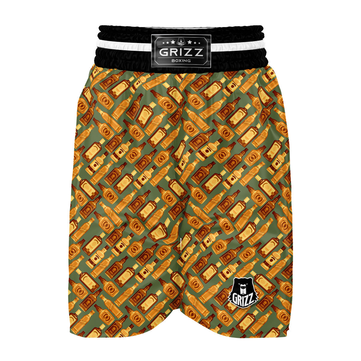 Whisky Vintage Print Pattern Boxing Shorts-grizzshop