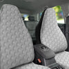White Abstract 3D Geometric Print Pattern Car Seat Covers-grizzshop