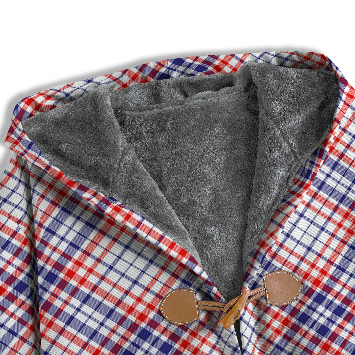 White American Plaid And Blue Red Print Men's Windbreaker Jacket