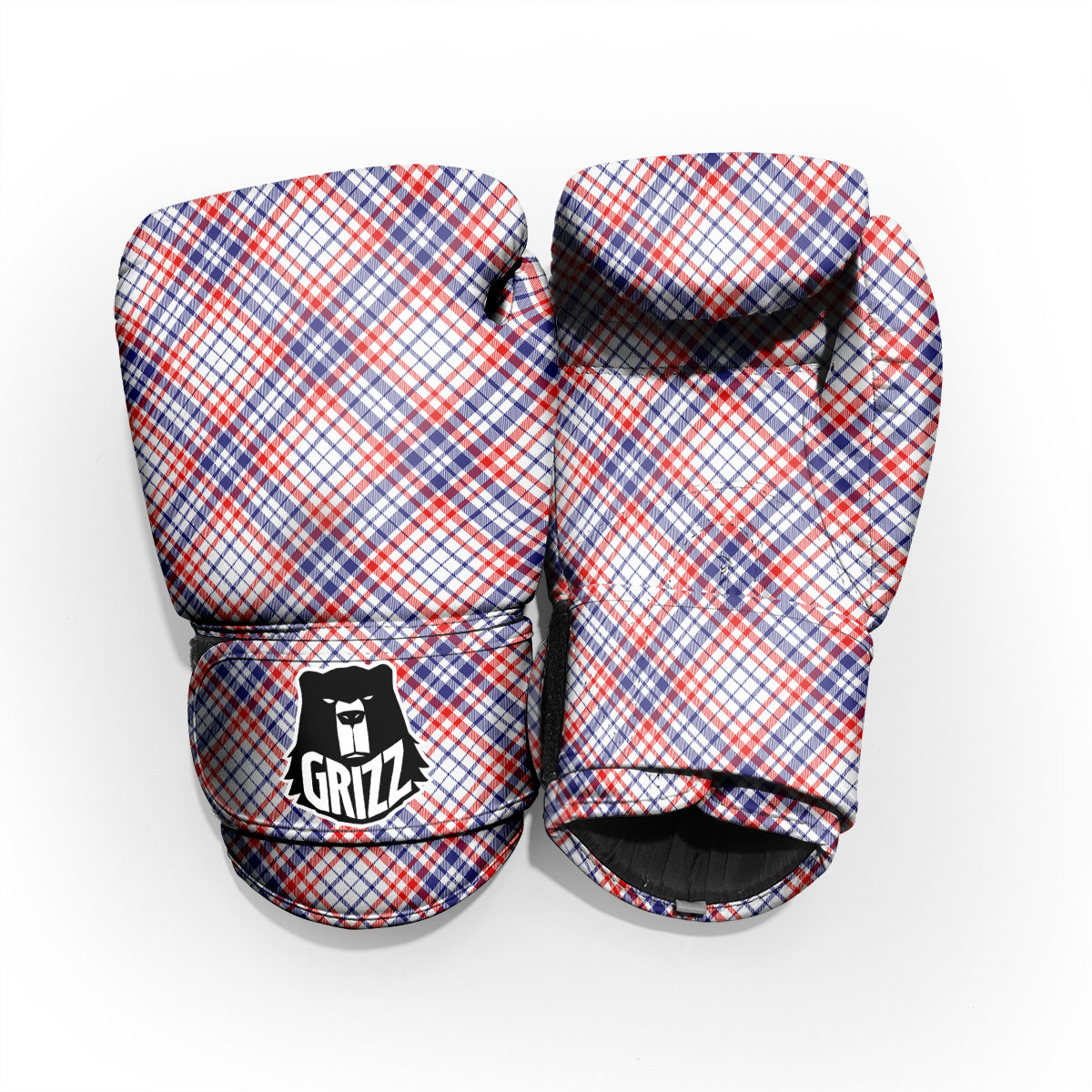 White American Plaid And Blue Red Print Pro Boxing Glove