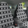 White And Black Argyle Print Pattern Car Seat Covers-grizzshop