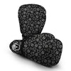 White And Black Garlic Print Pattern Boxing Gloves-grizzshop