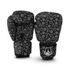 White And Black Garlic Print Pattern Boxing Gloves-grizzshop