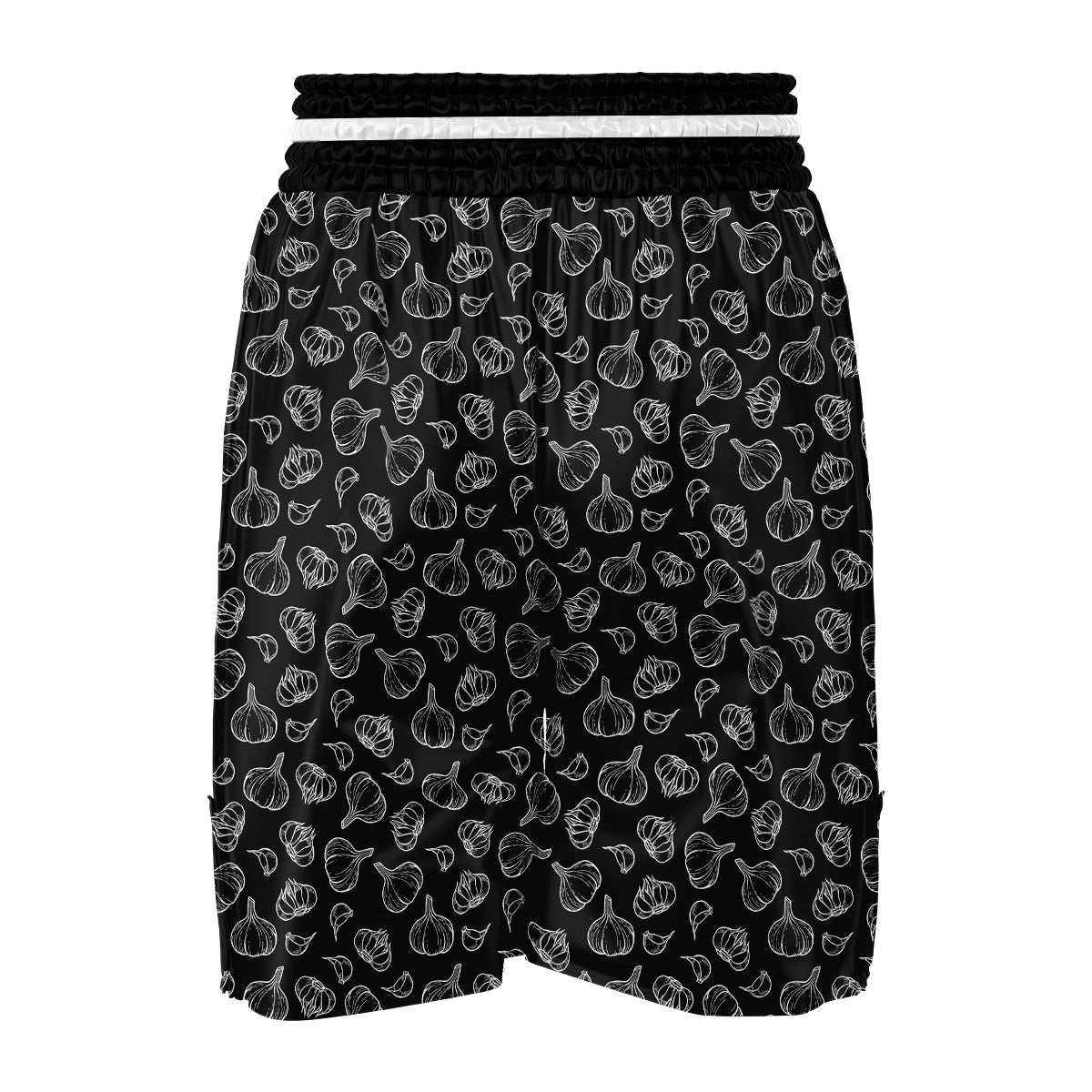 White And Black Garlic Print Pattern Boxing Shorts-grizzshop