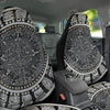 White And Black Maya Calendar Print Car Seat Covers-grizzshop