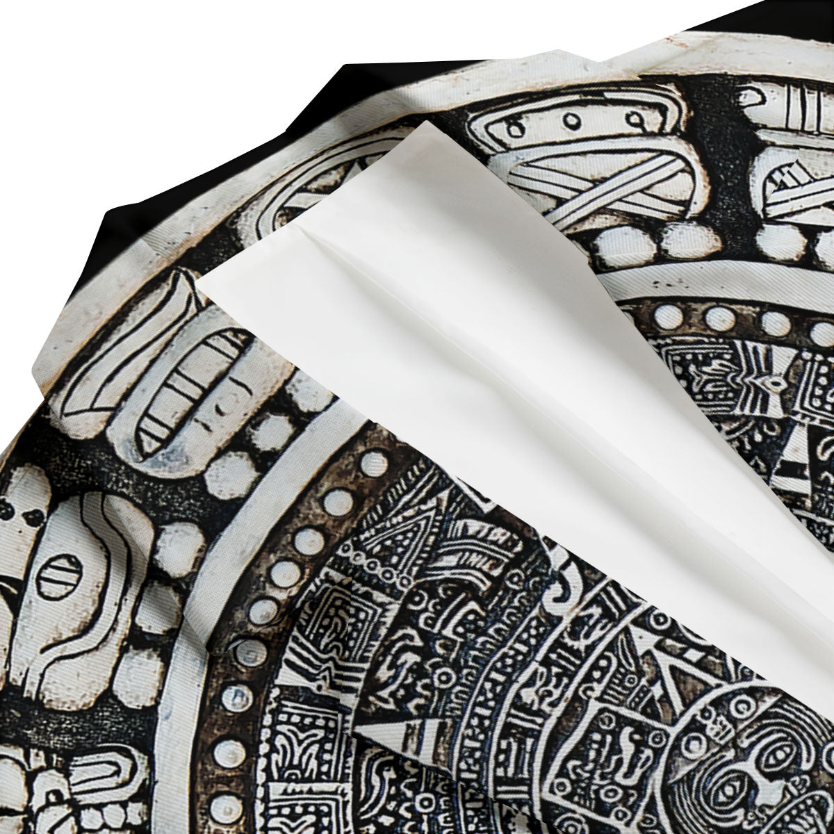White And Black Maya Calendar Print Men's Blazer-grizzshop