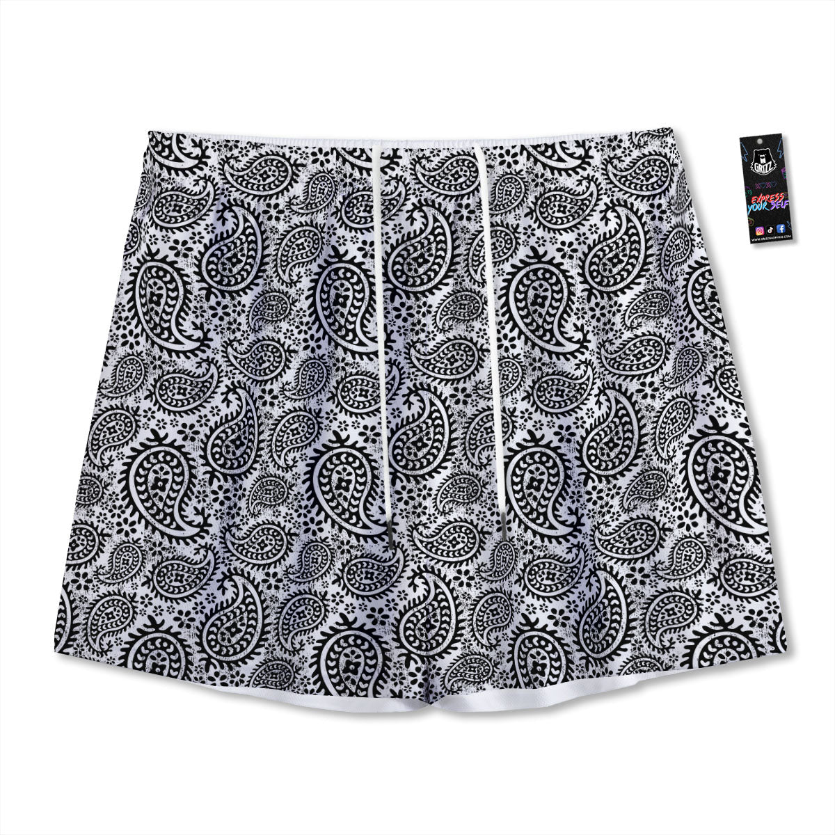 Wave Surfing Deep Sea Print Pattern Mesh Shorts