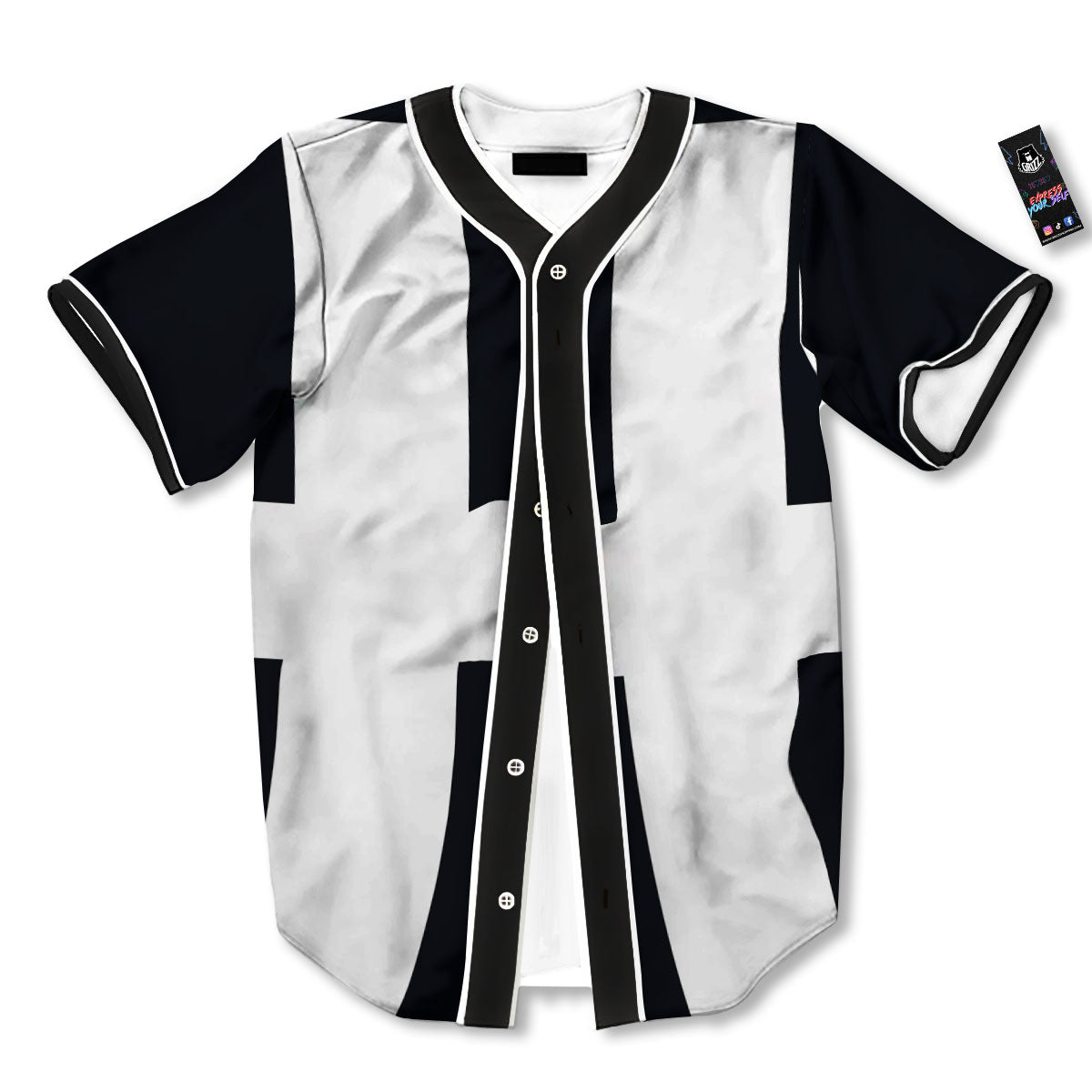 White And Black Pisces Sign Print Baseball Jersey-grizzshop