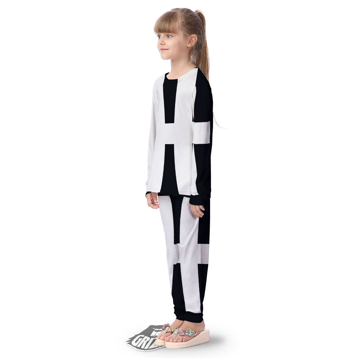 White And Black Pisces Sign Print Kid's Pajamas-grizzshop