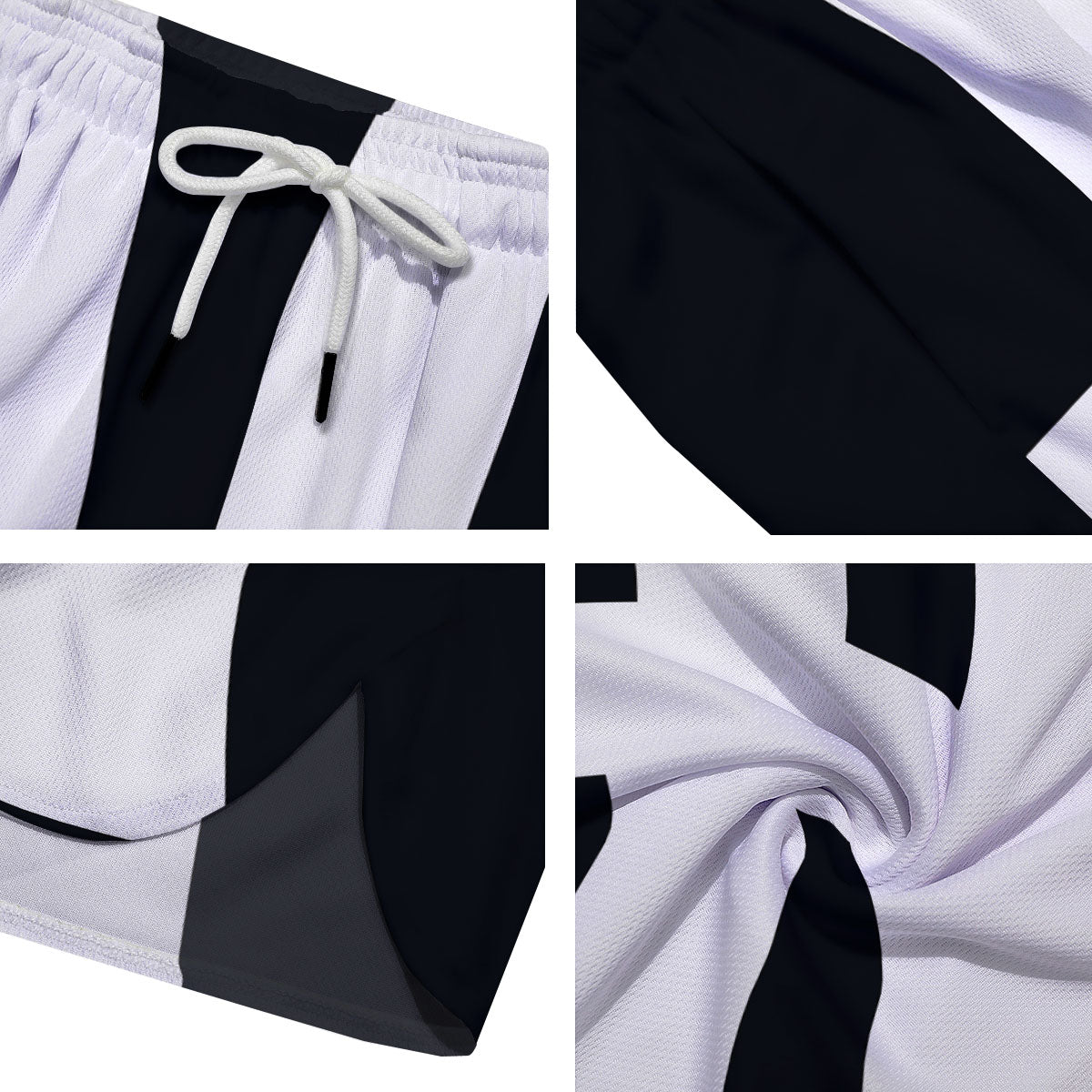 White And Black Pisces Sign Print Men's Running Shorts-grizzshop