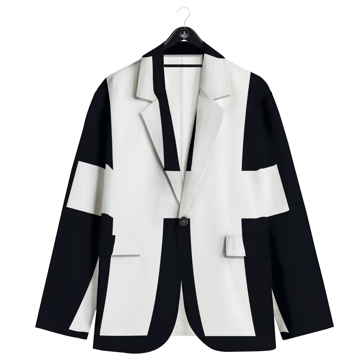 White And Black Pisces Sign Print Men's Sport Coat-grizzshop