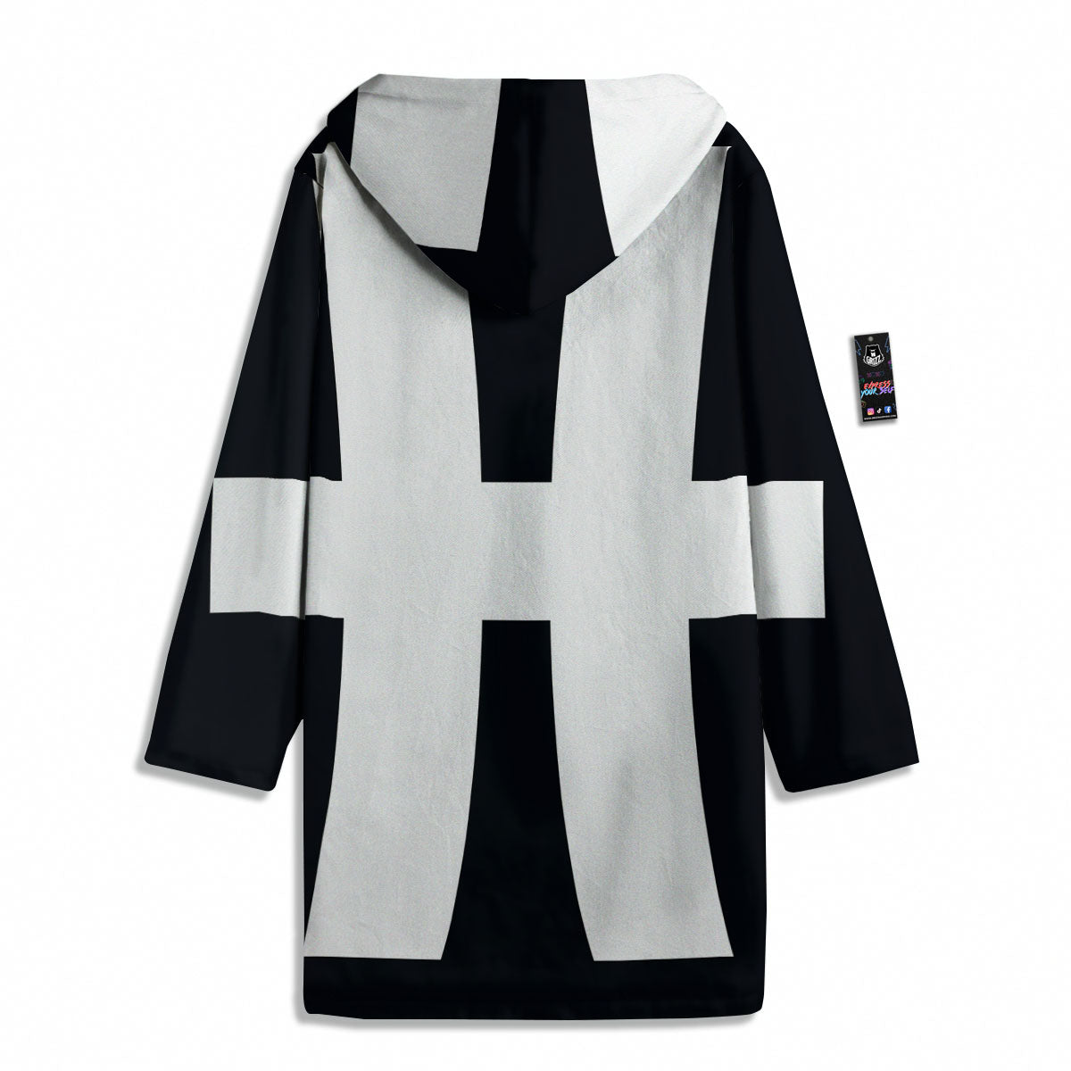 White And Black Pisces Sign Print Men's Windbreaker Jacket-grizzshop