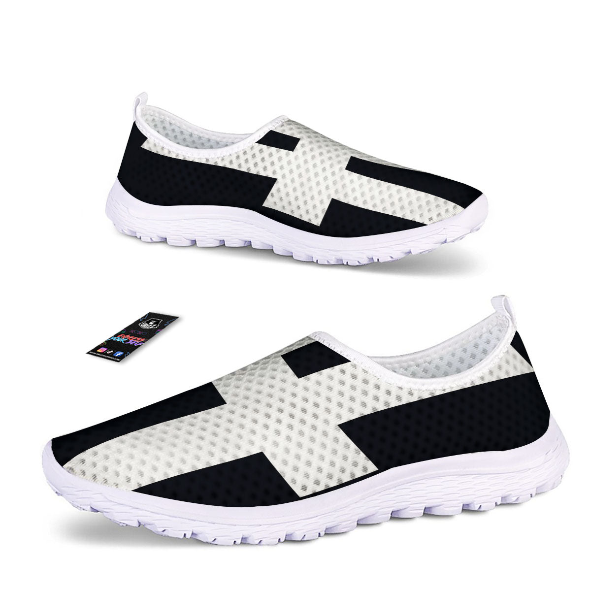 White And Black Pisces Sign Print Nurse Shoes-grizzshop