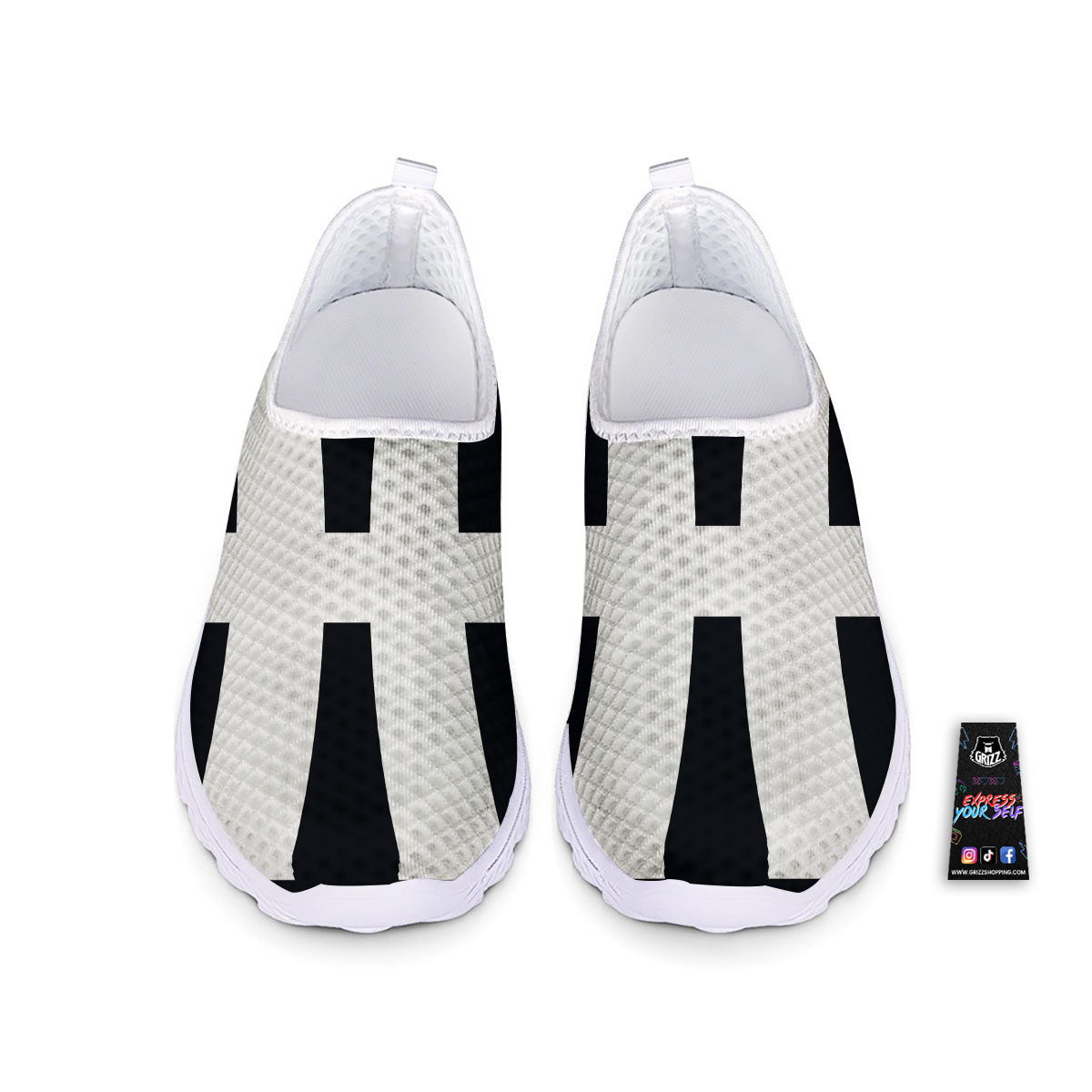 White And Black Pisces Sign Print Nurse Shoes-grizzshop