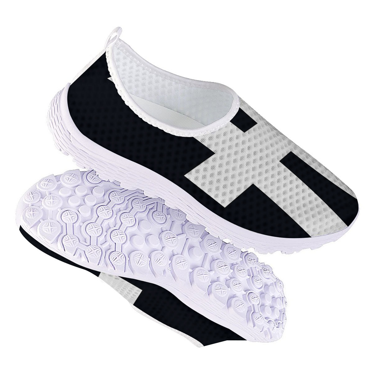 White And Black Pisces Sign Print Nurse Shoes-grizzshop