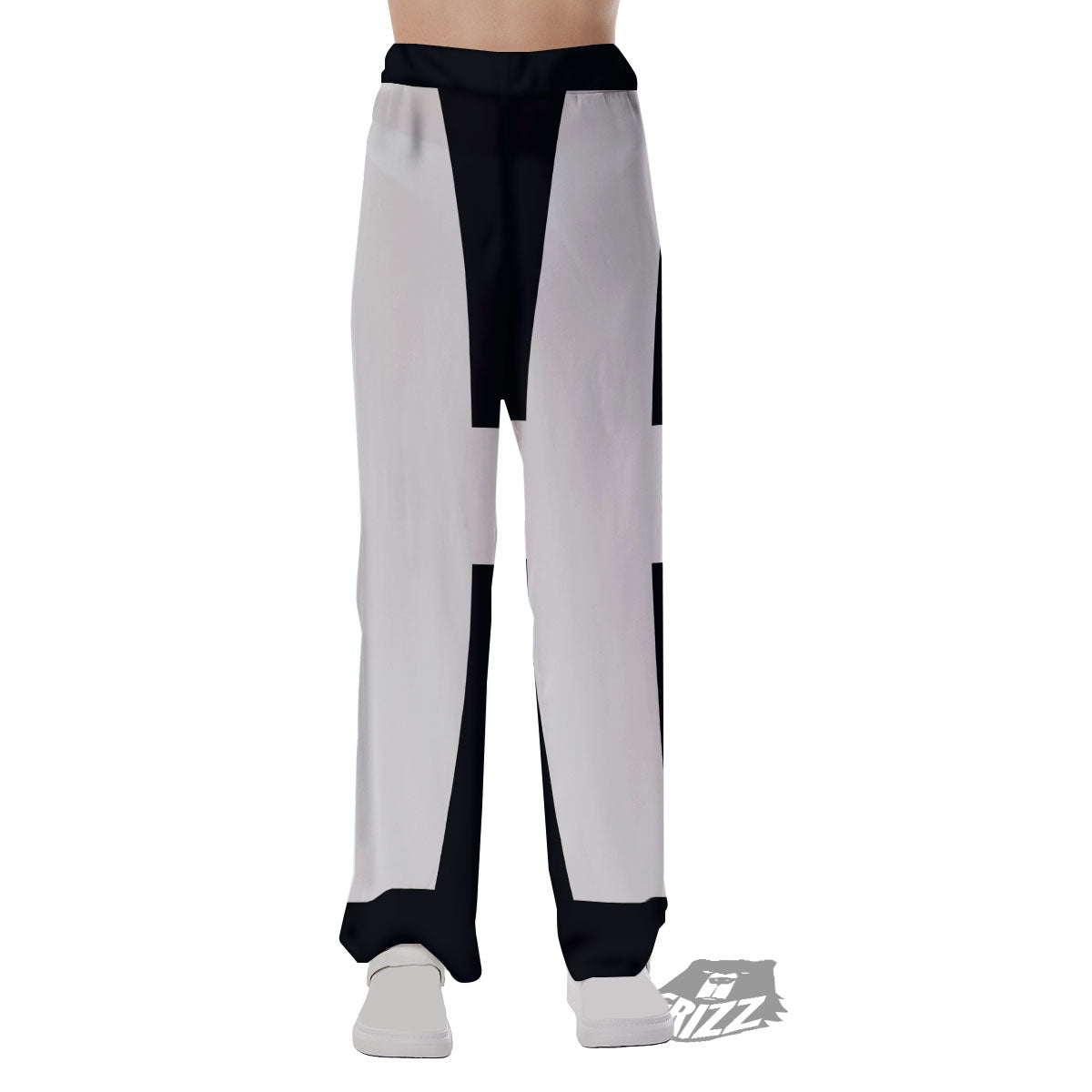 White And Black Pisces Sign Print Pajama Pants-grizzshop