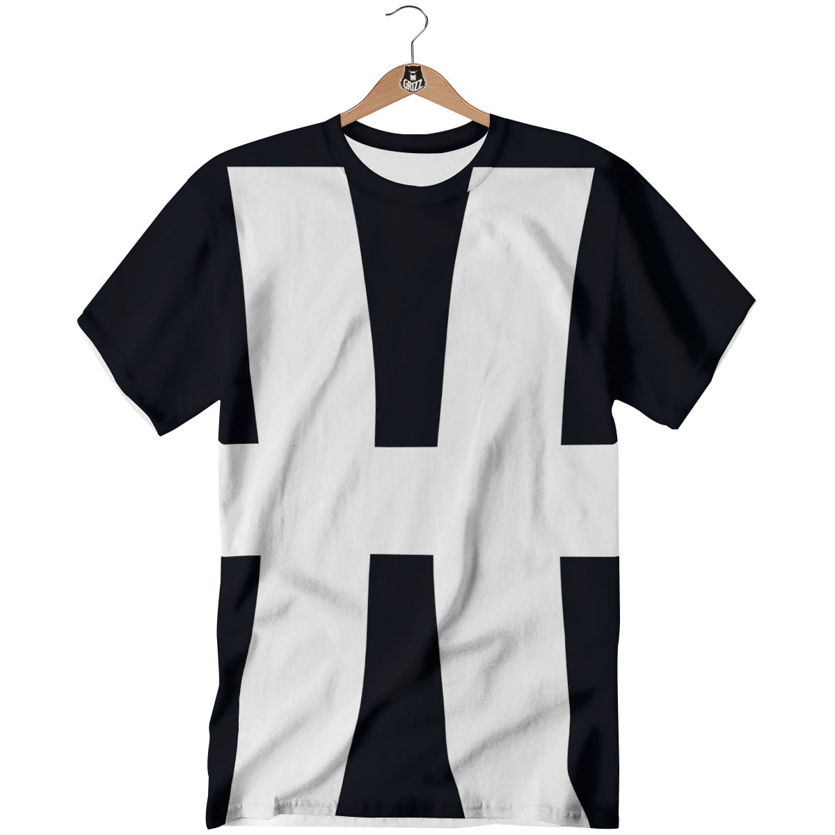 White And Black Pisces Sign Print T-Shirt-grizzshop