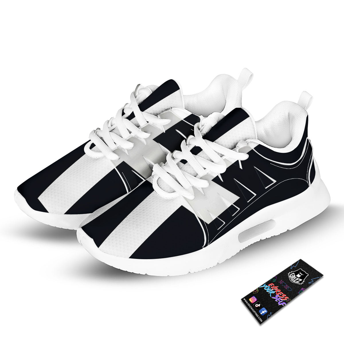 White And Black Pisces Sign Print Tennis Shoes-grizzshop