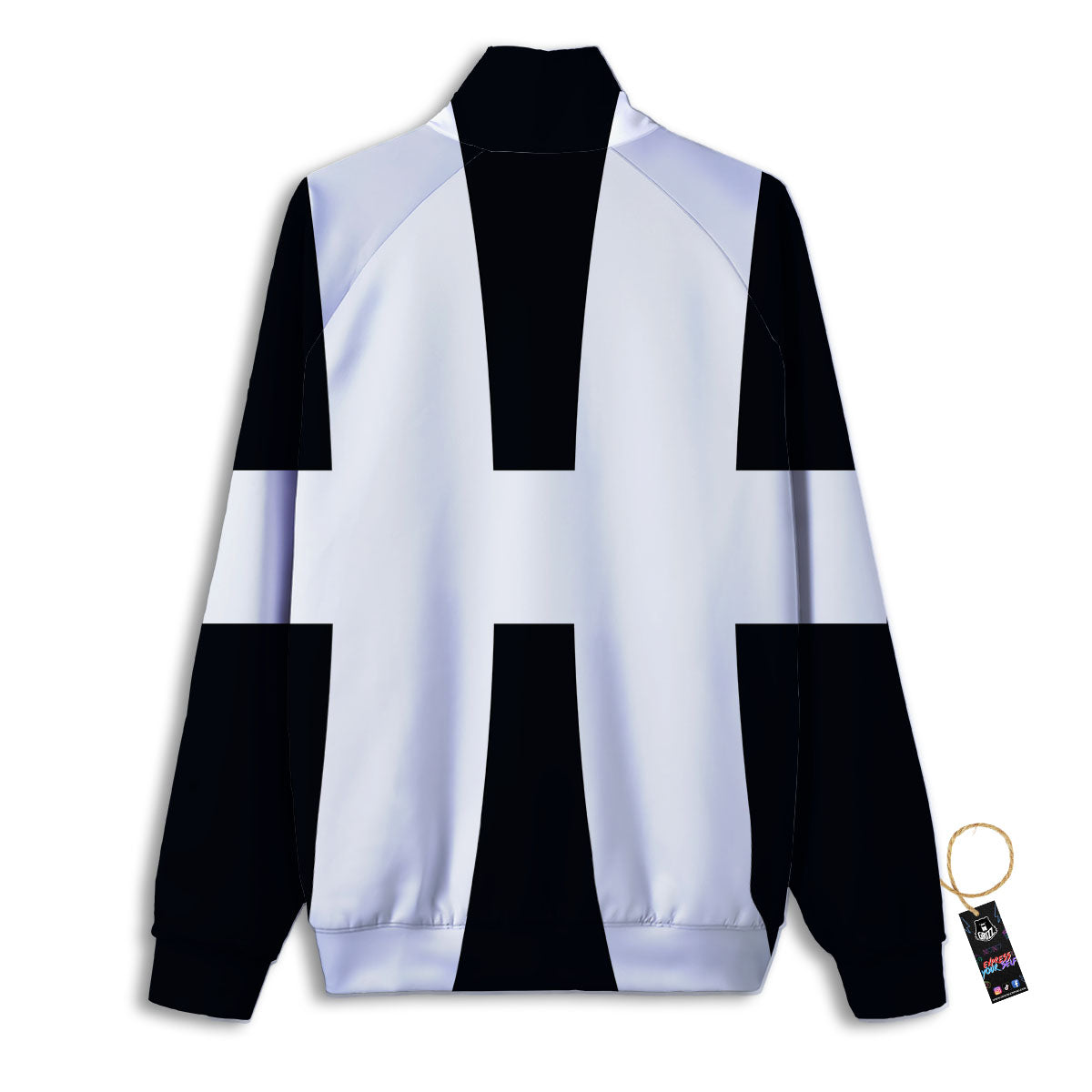White And Black Pisces Sign Print Track Jacket-grizzshop