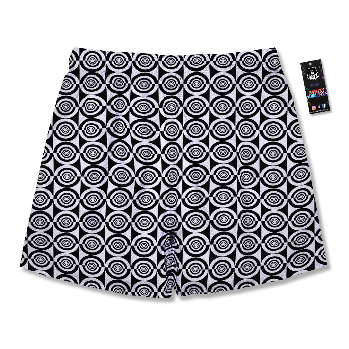 White And Black Target Board Print Pattern Men's Running Shorts-grizzshop