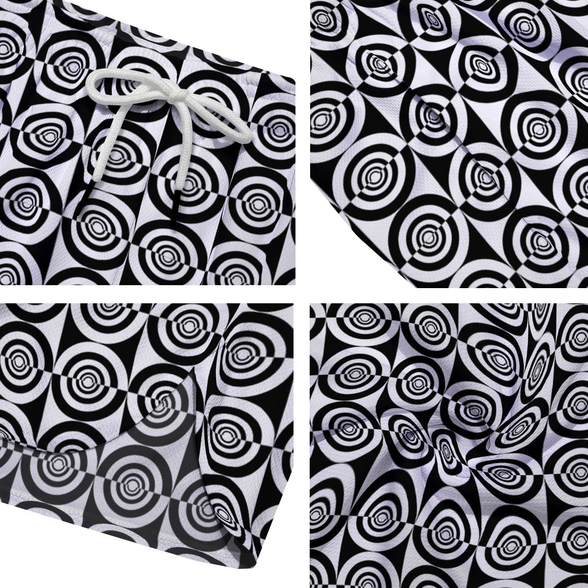 White And Black Target Board Print Pattern Men's Running Shorts-grizzshop
