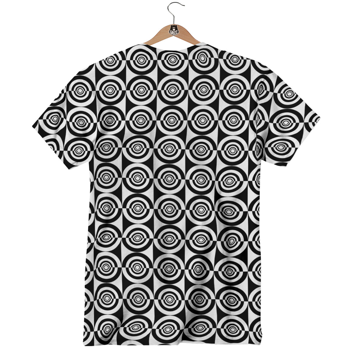 White And Black Target Board Print Pattern T-Shirt-grizzshop