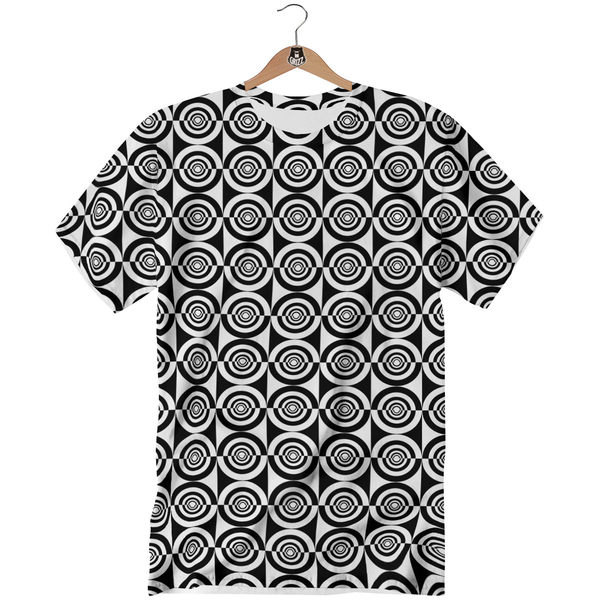 White And Black Target Board Print Pattern T-Shirt-grizzshop