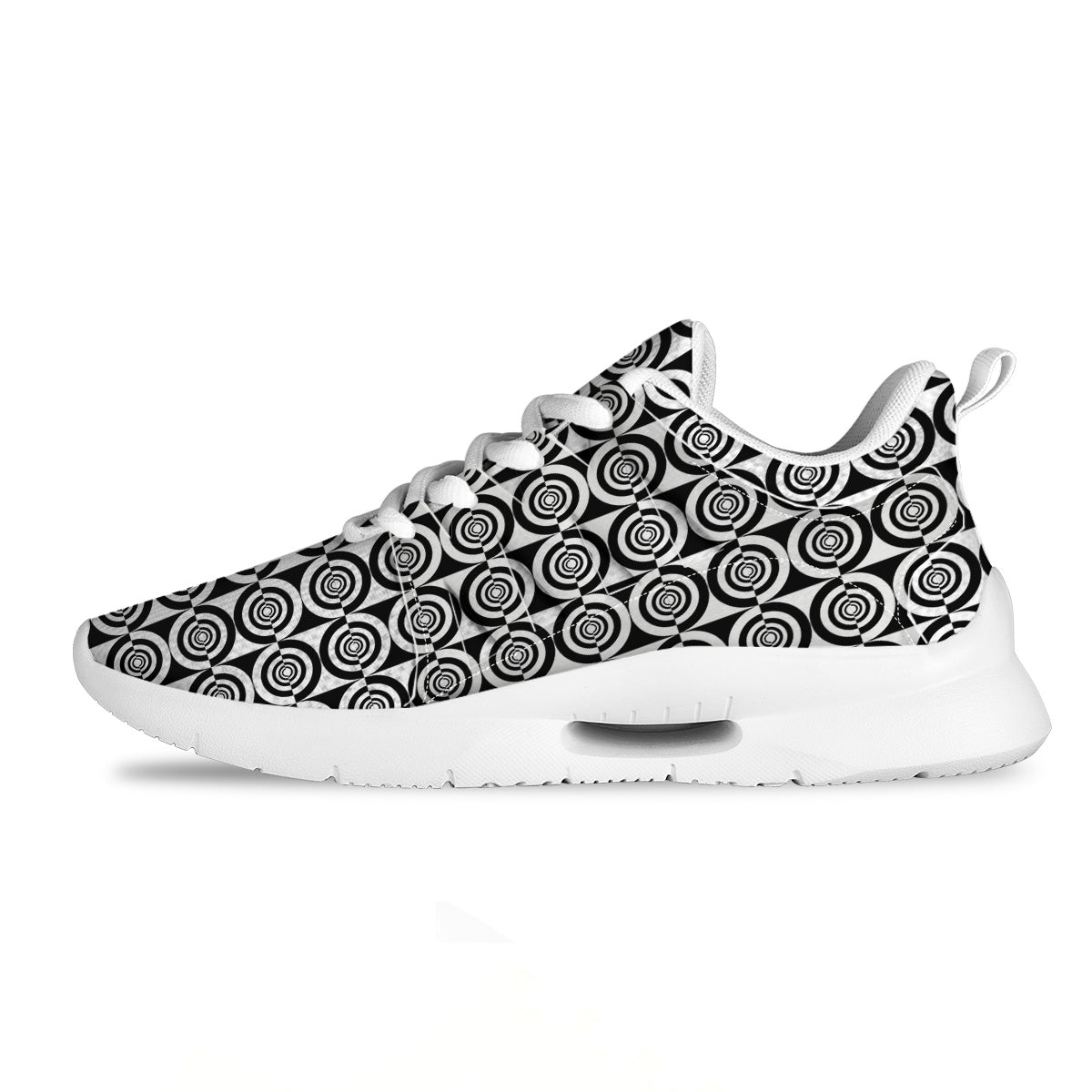 White And Black Target Board Print Pattern Tennis Shoes-grizzshop