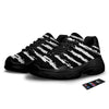 White And Black USA Flag Print Black Chunky Shoes-grizzshop