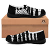 White And Black USA Flag Print Black Loafers-grizzshop