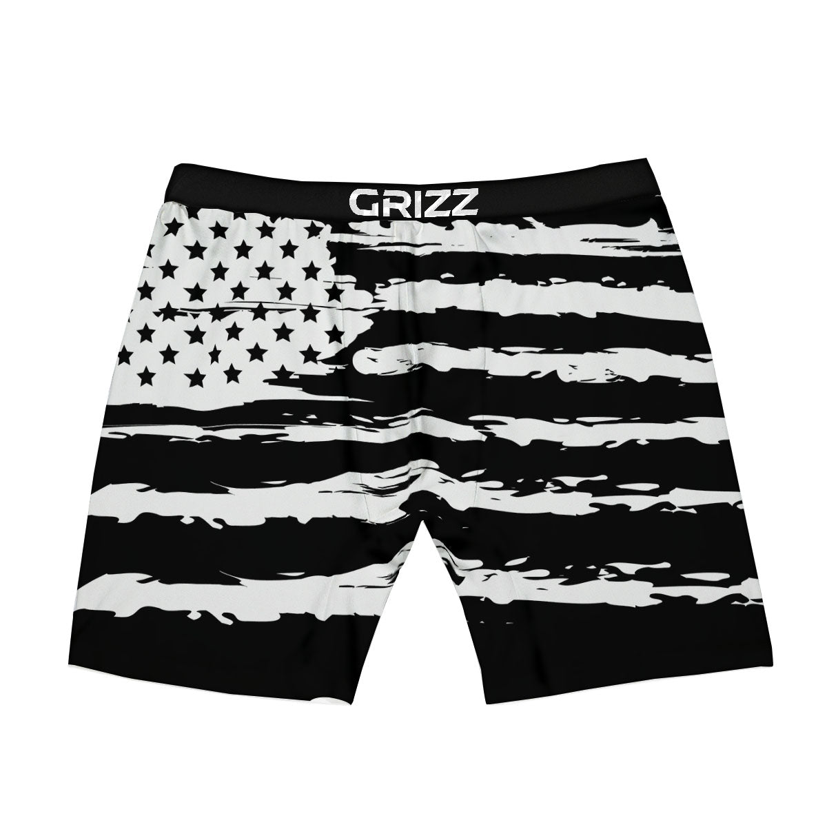 White And Black USA Flag Print Boxer Briefs-grizzshop