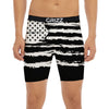 White And Black USA Flag Print Boxer Briefs-grizzshop