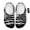 White And Black USA Flag Print Clog-grizzshop