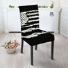 White And Black USA Flag Print Dining Chair Slipcover-grizzshop