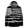 White And Black USA Flag Print Down Jacket-grizzshop