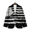 White And Black USA Flag Print Men's Blazer-grizzshop