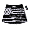 White And Black USA Flag Print Men's Running Shorts-grizzshop