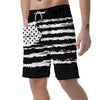 White And Black USA Flag Print Men's Shorts-grizzshop