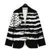 White And Black USA Flag Print Men's Sport Coat-grizzshop