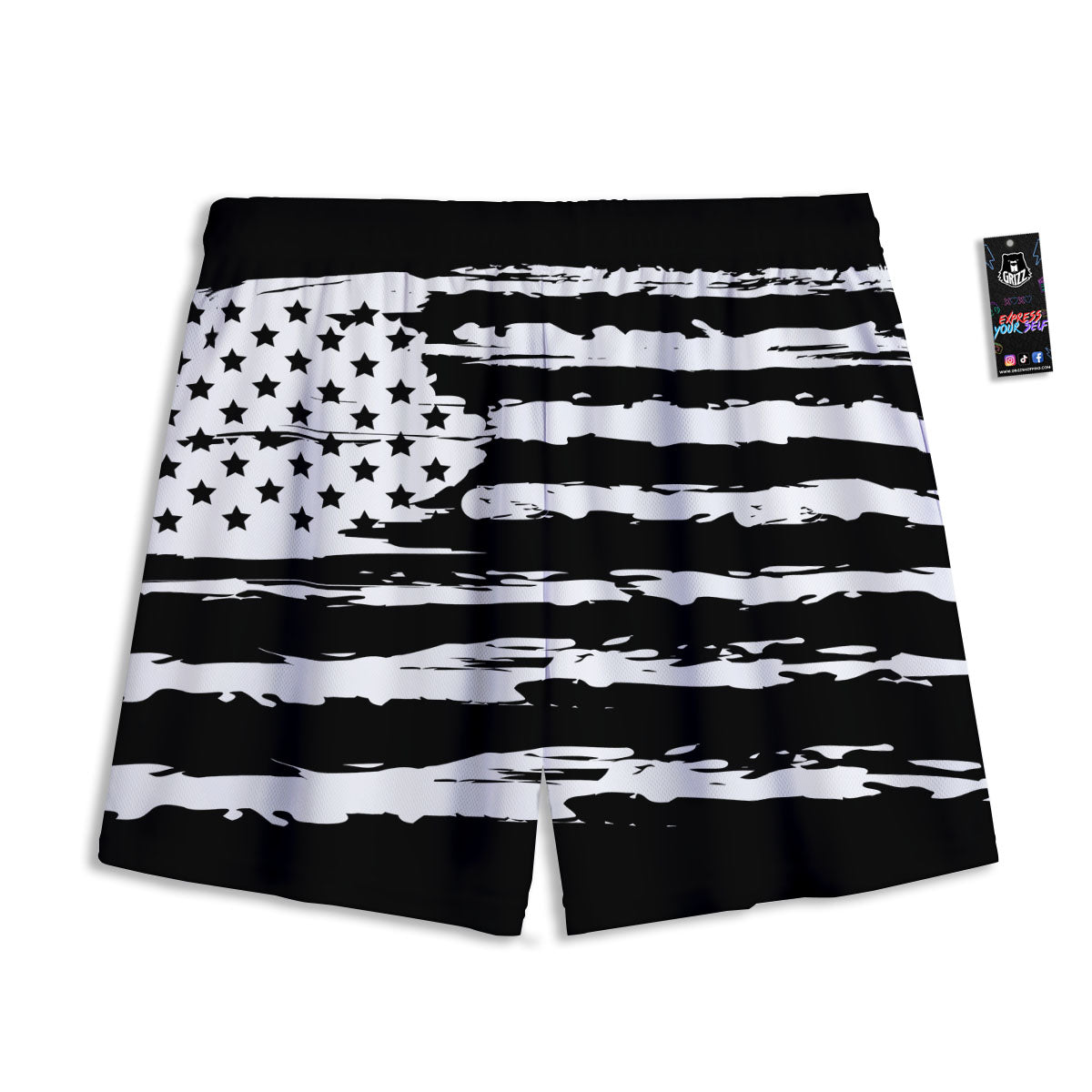 Welder Skull Print Pattern Mesh Shorts