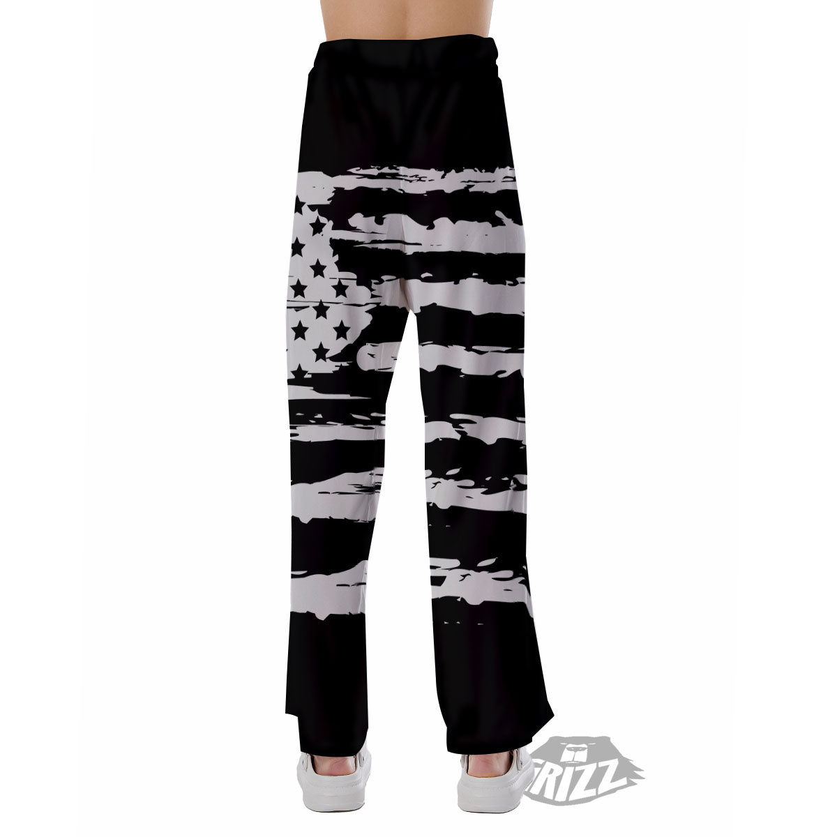 White And Black USA Flag Print Pajama Pants-grizzshop