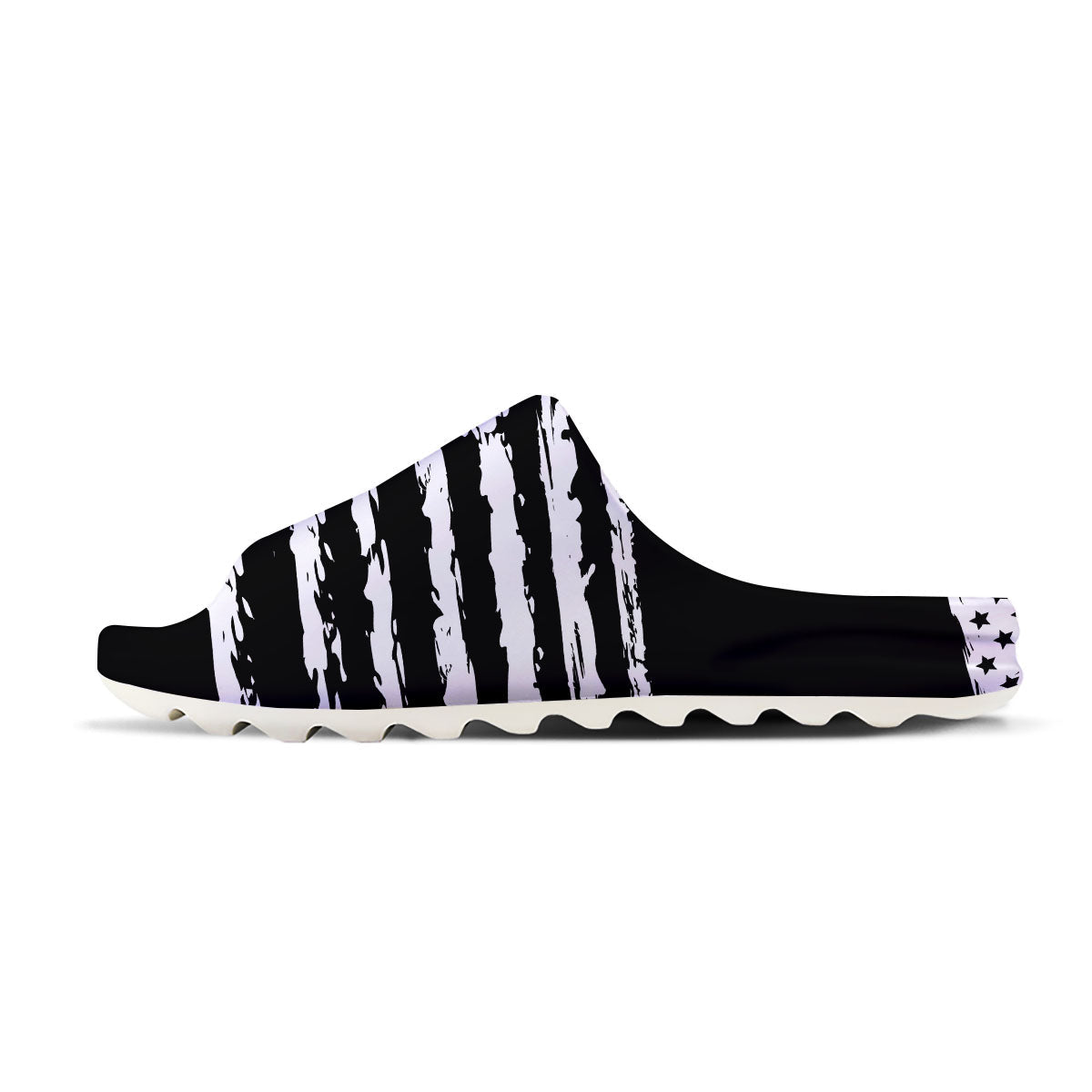 White And Black USA Flag Print Sandals-grizzshop