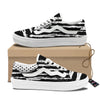 White And Black USA Flag Print Skate Shoes-grizzshop