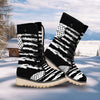 White And Black USA Flag Print Snow Boots-grizzshop